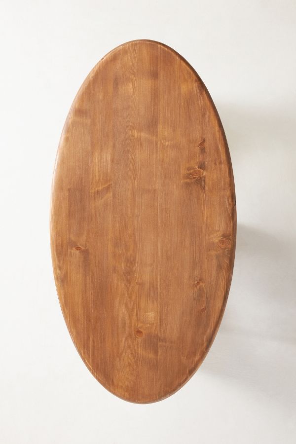 Slide View: 6: Juniper Pine Wood Oval Coffee Table