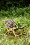 Thumbnail View 1: Havana Wicker + Teak Armless Chair, Black + Natural