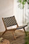 Thumbnail View 2: Havana Wicker + Teak Armless Chair, Black + Natural