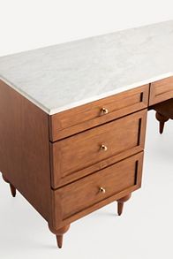 Slide View: 4: The Fern Marble Top Executive Desk