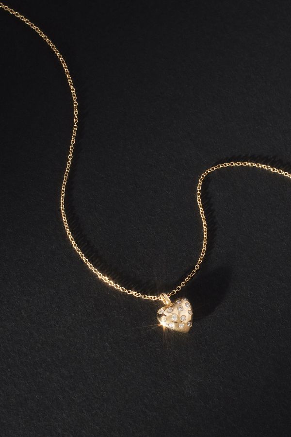 Slide View: 2: Luna Skye Diamond Heart Necklace