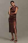 Thumbnail View 1: BHLDN Francesca High-Neck Stretch Satin Midi Dress