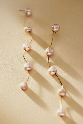 Ettika Dripping Pearl Delicate Drop Earrings