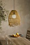 Thumbnail View 1: Solar Raw Edge Wicker Outdoor Pendant Light