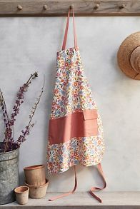 Slide View: 1: Floral Canvas Garden Apron