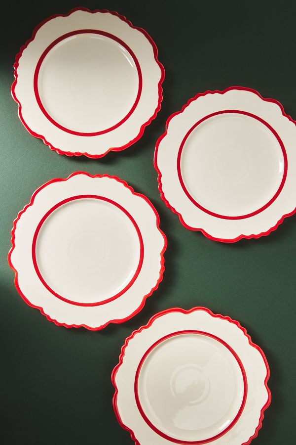 Slide View: 1: Lyla Stoneware Dinner Plates, Set of 4