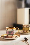 Thumbnail View 4: The Bistro Tile Stoneware Espresso Cup & Saucer: Garden Edition