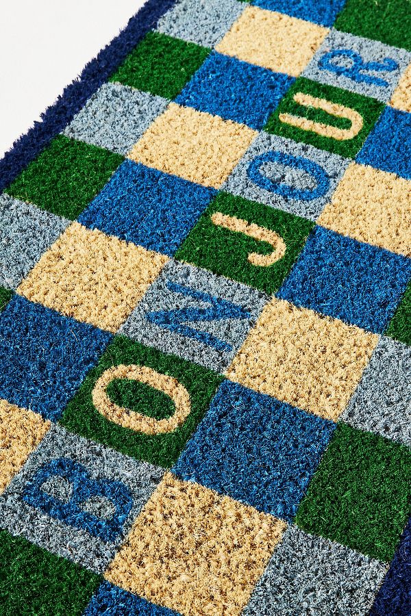 Slide View: 2: Bonjour Gingham Doormat