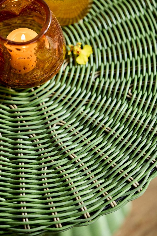 Slide View: 2: All Weather Wicker Side Table, Low