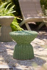 Slide View: 1: All Weather Wicker Side Table, Low