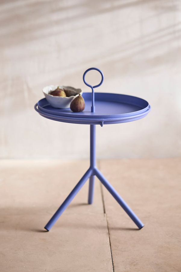 Slide View: 1: Tray Top Iron Side Table