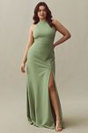 Thumbnail View 5: BHLDN Juliana High-Neck Side-Slit Stretch Crepe Maxi Dress