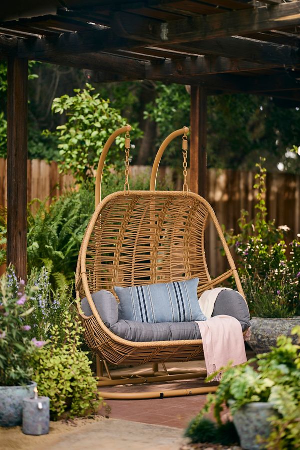 Slide View: 1: Hanging Basket Two Seat Chair