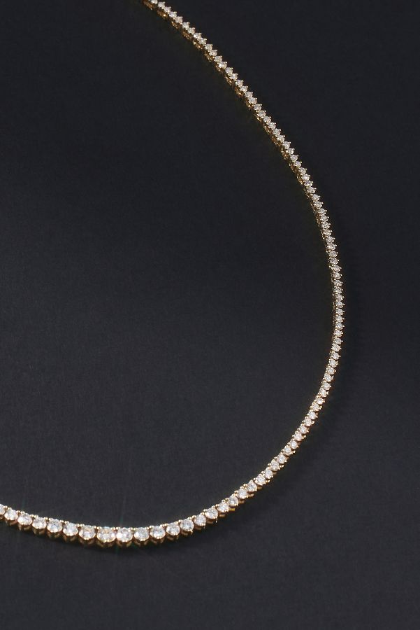 Slide View: 2: Graduated Diamond Tennis Necklace