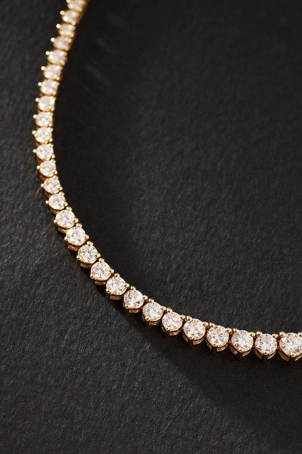 Slide View: 2: Graduated Diamond Tennis Necklace