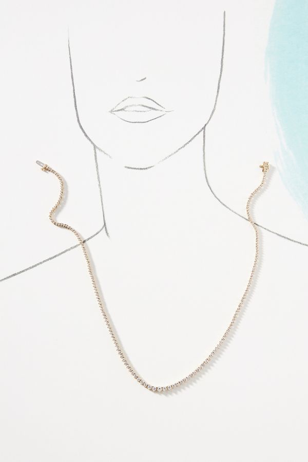 Slide View: 3: Graduated Diamond Tennis Necklace