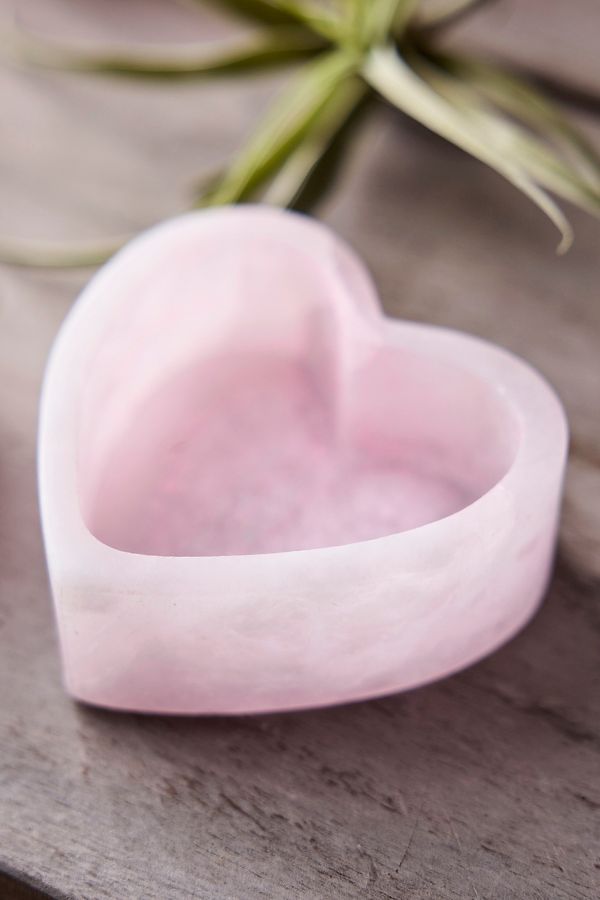 Slide View: 3: Pink Alabaster Heart Bowl