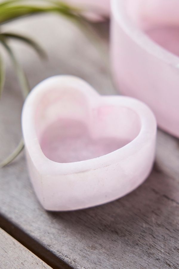 Slide View: 4: Pink Alabaster Heart Bowl