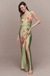 Thumbnail View 5: BHLDN Dylan Stretch Satin One-Shoulder Side-Slit Maxi Dress