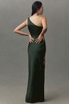 Thumbnail View 3: BHLDN Dylan Stretch Satin One-Shoulder Side-Slit Maxi Dress