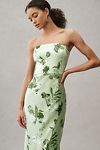 Thumbnail View 3: BHLDN Avianna Stretch Satin Strapless Side-Slit Maxi Dress