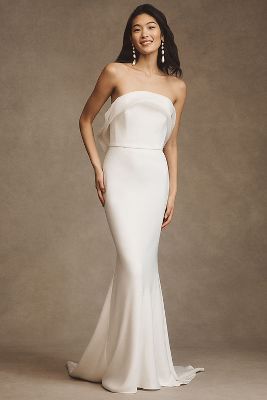 Besa Diana Strapless Organza Wedding Gown