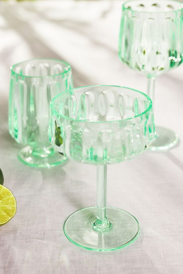 Slide View: 3: Lucia Acrylic Coupe Glasses, Set of 4