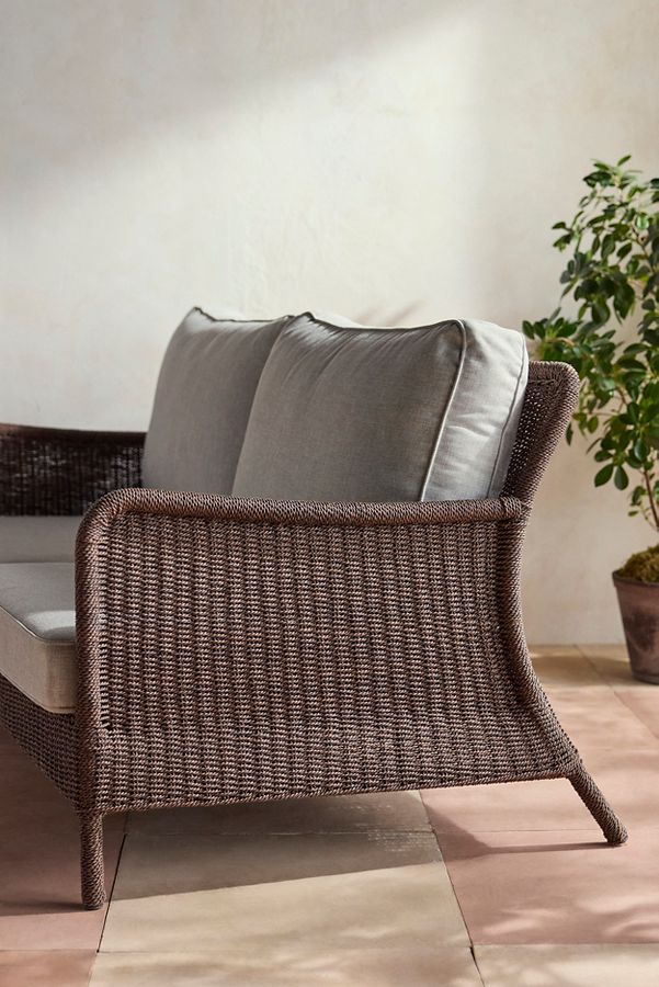 Slide View: 5: Harbor All Weather Wicker Two Seat Sofa