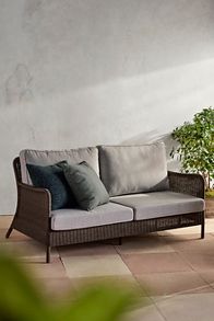 Slide View: 2: Harbor All Weather Wicker Two Seat Sofa