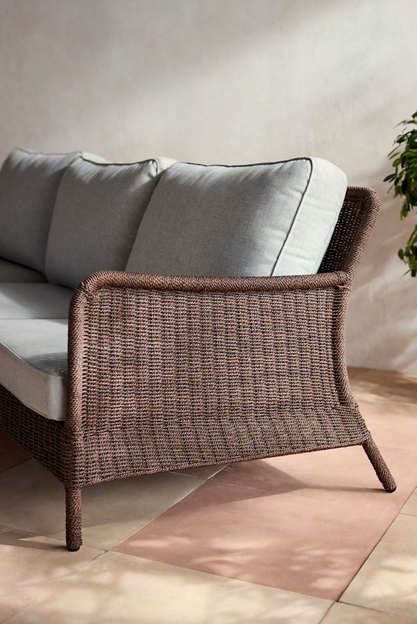 Slide View: 7: Harbor All Weather Wicker Three Seat Sofa