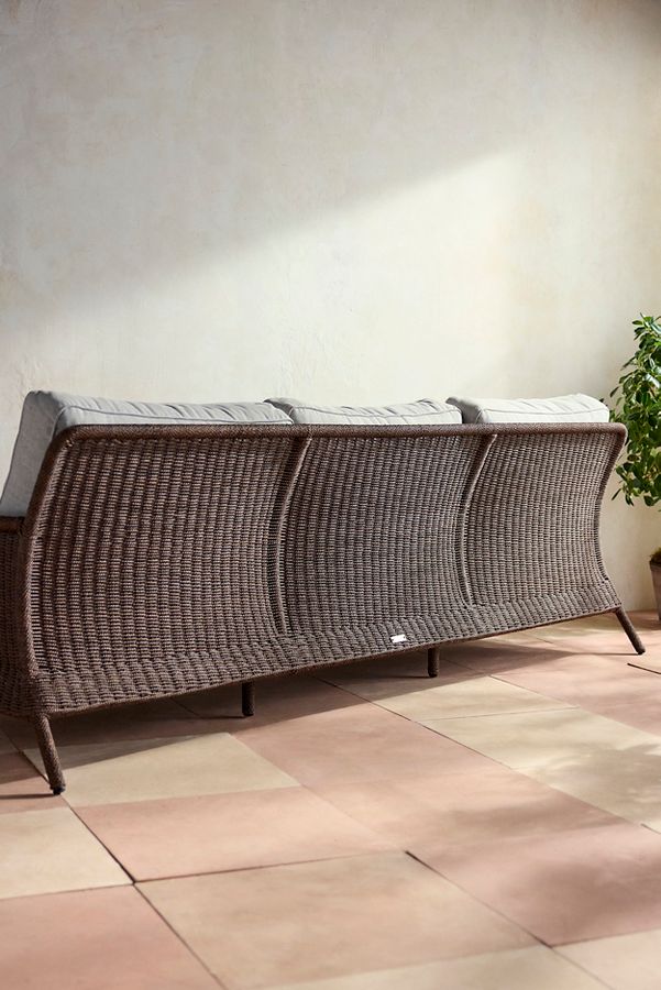 Slide View: 8: Harbor All Weather Wicker Three Seat Sofa