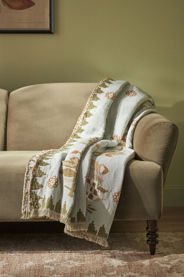 Slide View: 1: Katie Hodges Woven Tasselled Throw Blanket