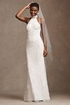 Thumbnail View 1: Watters Belle Scalloped Halter Wedding Gown