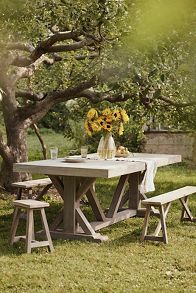 Slide View: 3: Trestle Teak Dining Table