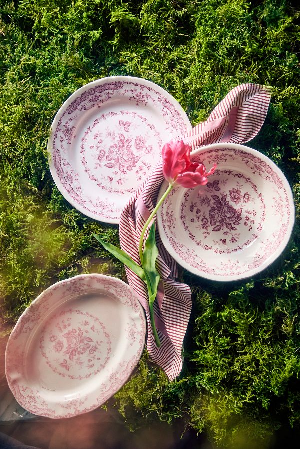 Slide View: 2: Pink Floral Side Plate