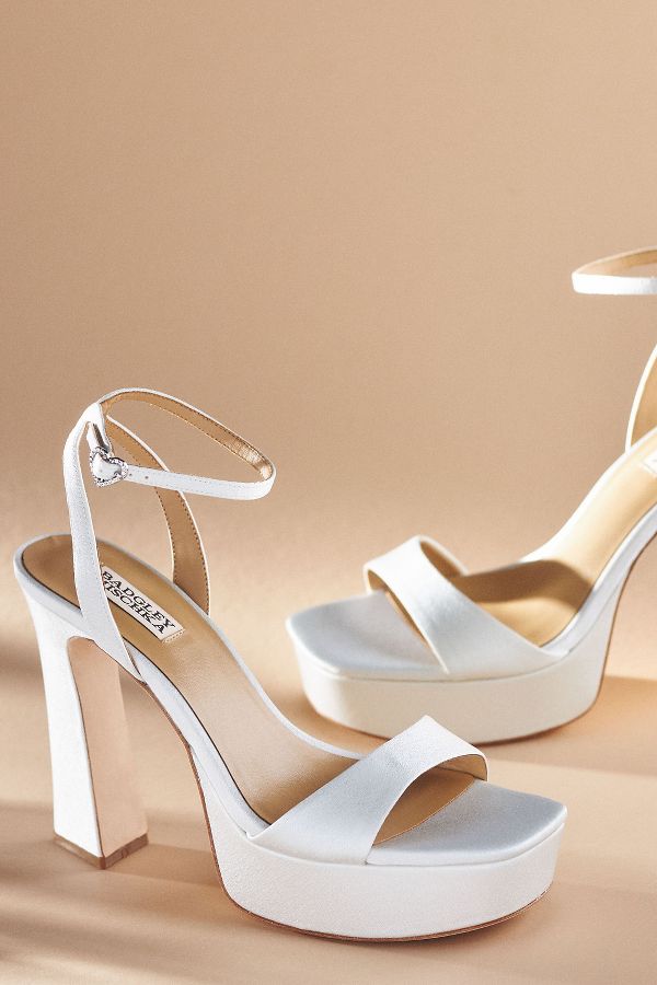 Slide View: 2: Badgley Mischka Caia Crystal Heart Platform Sandals