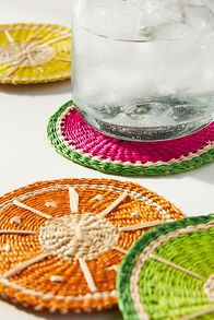 Slide View: 2: Klatso Handwoven Fruit Coasters, Set of 4