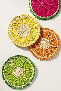 Slide View: 1: Klatso Handwoven Fruit Coasters, Set of 4