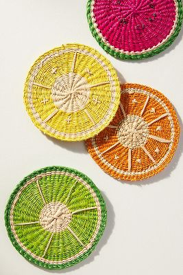 Klatso Handwoven Fruit Coasters, Set of 4