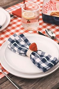 Slide View: 6: Handwoven Fruit Napkin Rings, Set of 4