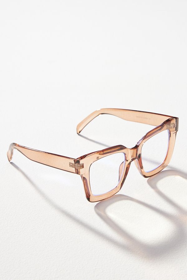 Slide View: 2: Chunky Cara Translucent Reading Glasses