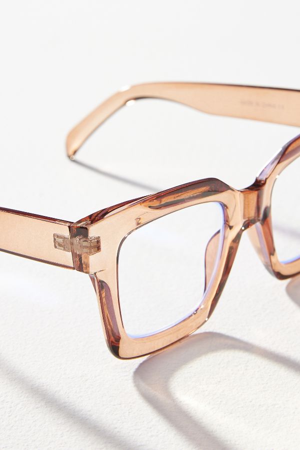 Slide View: 3: Chunky Cara Translucent Reading Glasses