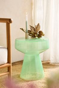 Slide View: 2: Colorful Glass Side Table, Wide