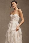 Thumbnail View 4: Watters Arien Strapless Corset Floral Appliqué A-Line Wedding Gown