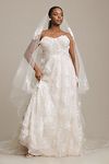 Thumbnail View 6: Watters Arien Strapless Corset Floral Appliqué A-Line Wedding Gown