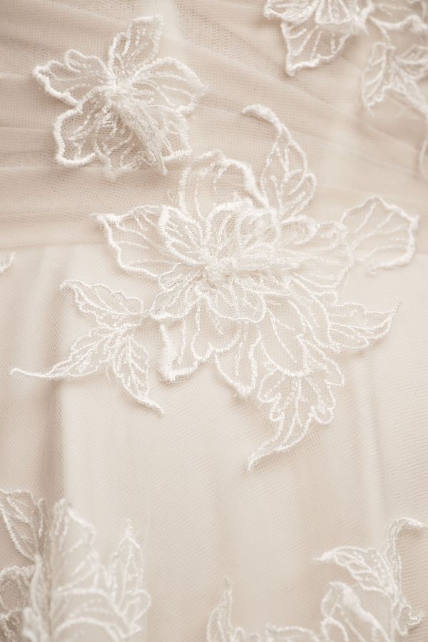 Slide View: 10: Watters Arien Strapless Corset Floral Appliqué A-Line Wedding Gown