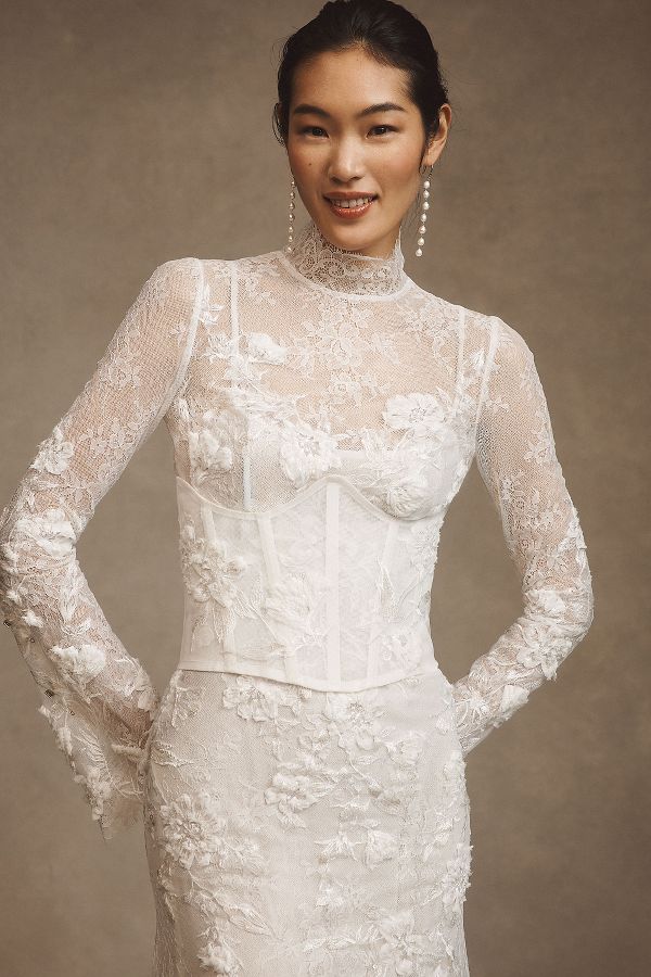 Slide View: 3: Willowby by Watters Serene Long-Sleeve Lace Wedding Gown