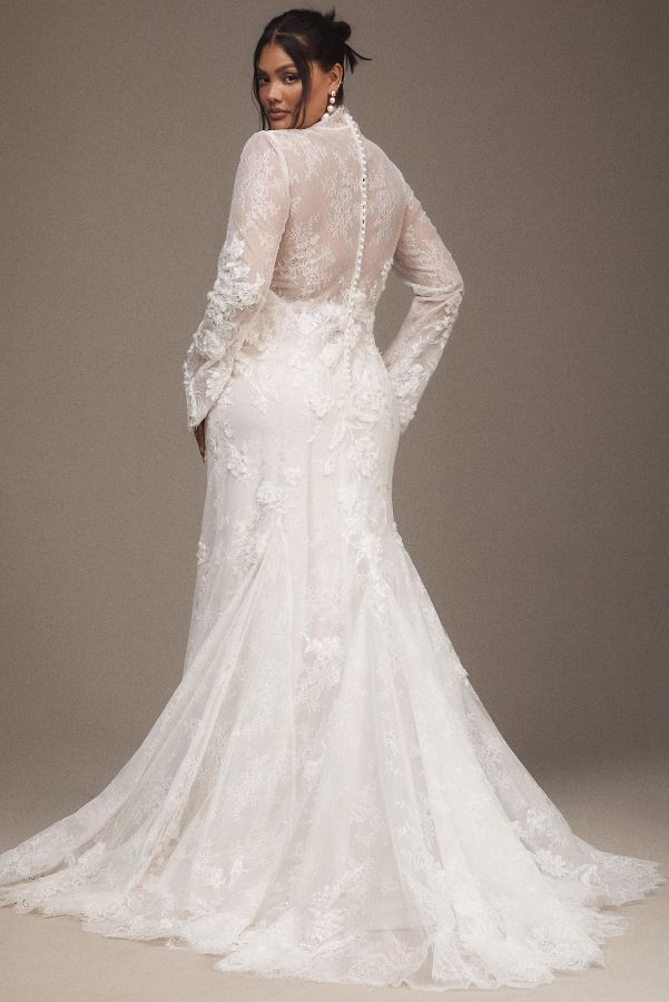 Slide View: 7: Willowby by Watters Serene Long-Sleeve Lace Wedding Gown