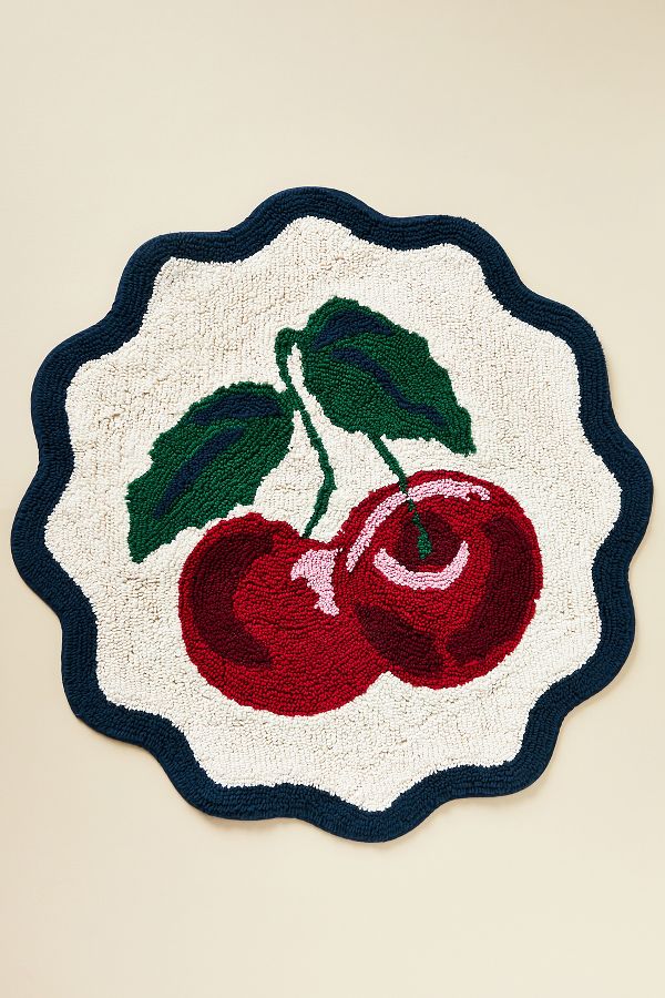 Slide View: 1: Maeve by Anthropologie Cherry Tufted Cotton Bath Mat