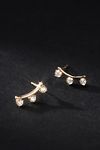 Thumbnail View 1: Rachel Reid Jewelry Diamond Curved Bar Stud Earrings